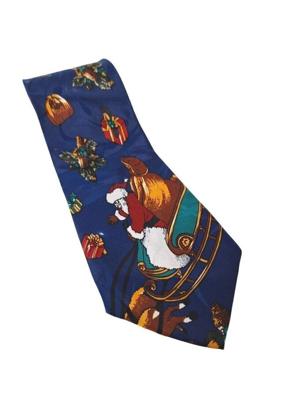 Santa Claus Sleigh Christmas Presents Necktie
